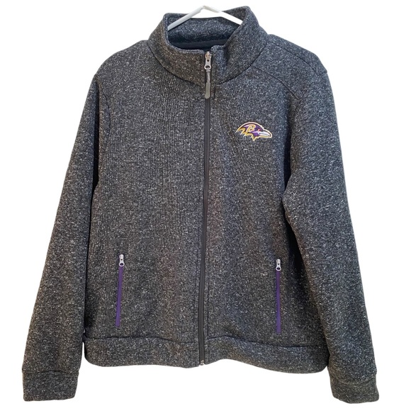 Women’s NFL Baltimore Ravens Zip Up Coat size XL Dark Gray & Purple - Picture 1 of 9